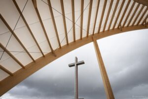 tor vergata, sopralluogo all'area del giubileo dei giovani, palco, croce, 28 luglio 2025