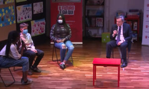 Draghi visita il punto luce Save the Children di Torre Maura, 23 novembre 2021