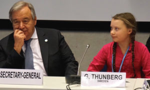 Greta Thunberg e il segretario generale delle Nazioni Unite Antonio Guterres
